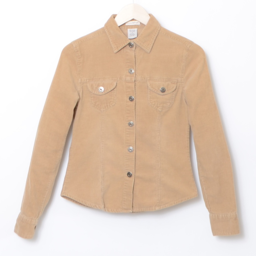 **WESTERN CORDUROY FITTED SHIRT**TAN** SIIZE S